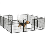 Recinto per Cani 12 Pannelli Pieghevole ¨C zephmum ¨C Grigio 80x150x80 cm