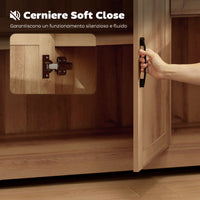 Mobile Cucina Buffet 120x38x79 cm con 2 Cassetti e 3 Armadietti in MDF Rovere