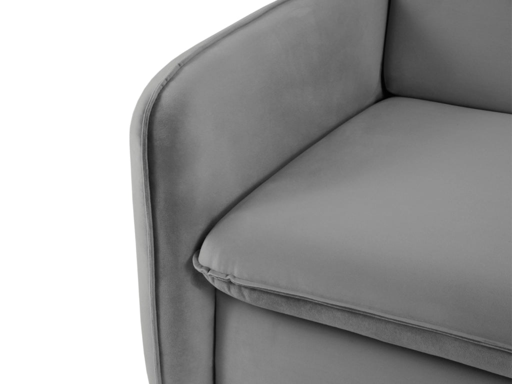 Cosmopolitan Design - Divano convertibile "Vienna" 3 posti in velluto grigio chiaro 