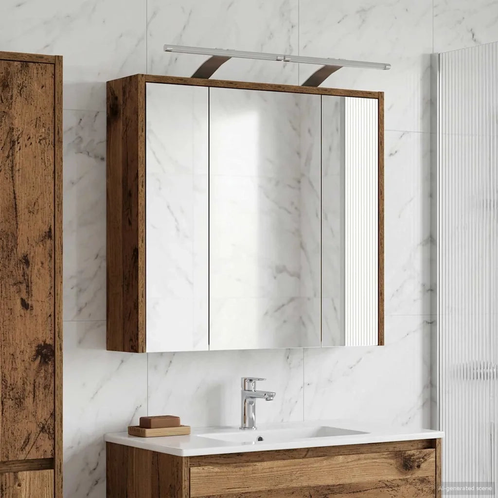 Mobiletto per specchio da bagno Legno vecchio