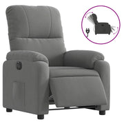 Poltrona | Sedia Relax Reclinabile Elettrica Grigio Scuro Tessuto Microfibra