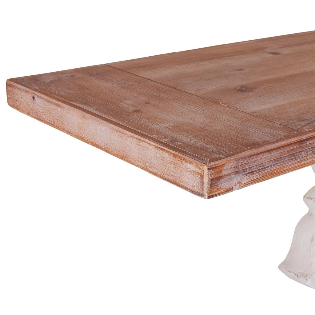 Mobile da ingresso in legno bianco intagliato 150x40x90h