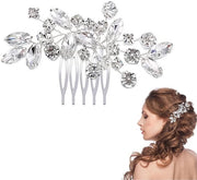 Accessori per capelli da sposa - pettinatura con cristalli - copricapo - lega d'argento - elegante stile - ideale per la sposa