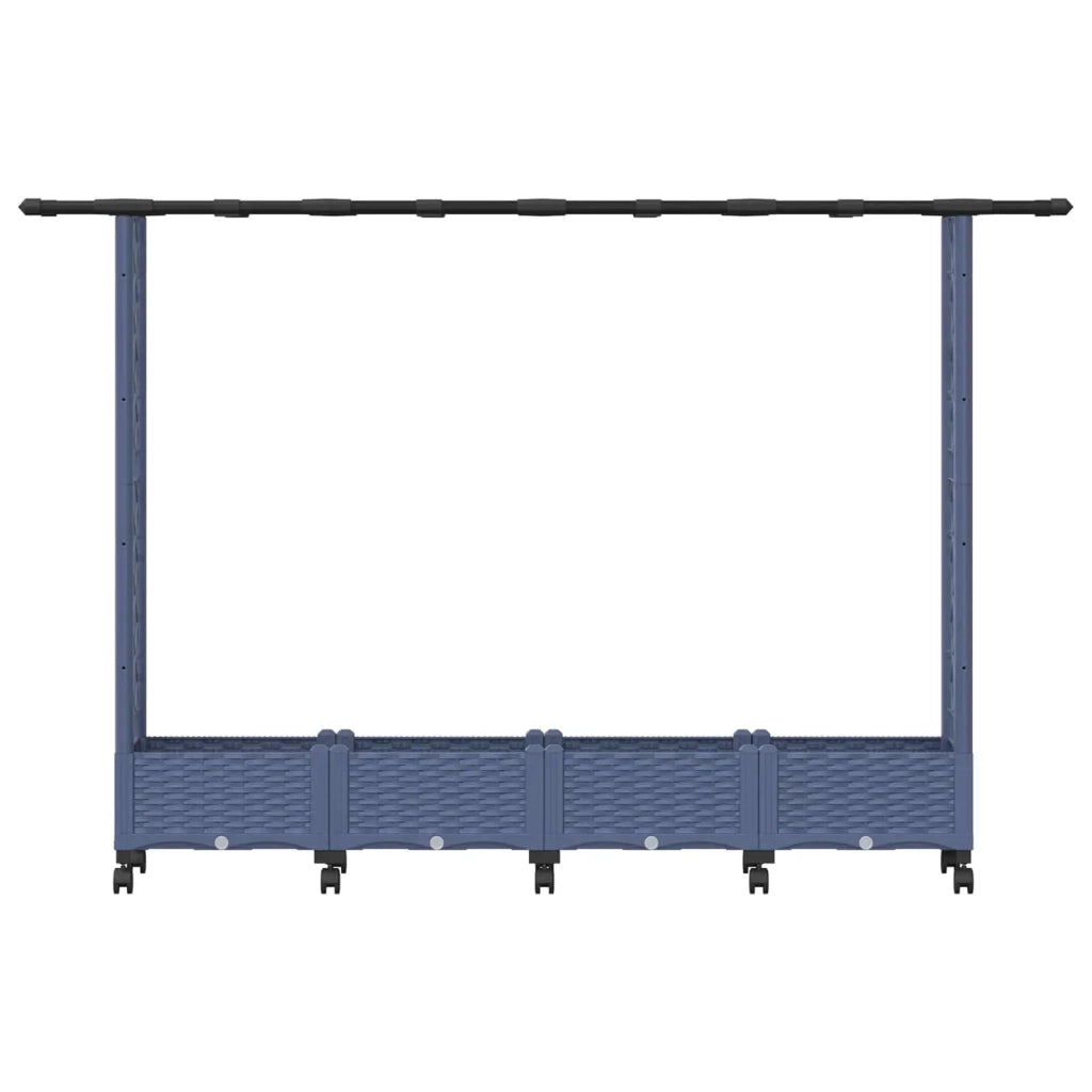 Letto Rialzato con Griglia e Tetto Grigio 203 x 40 x 127 cm PP 3423158