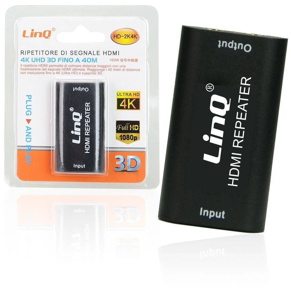 Trade Shop - Ripetitore Extender Di Segnale Hdmi Video 4k Uhd 3d Fino A 40 Mt 1080p Hd-2k4k -