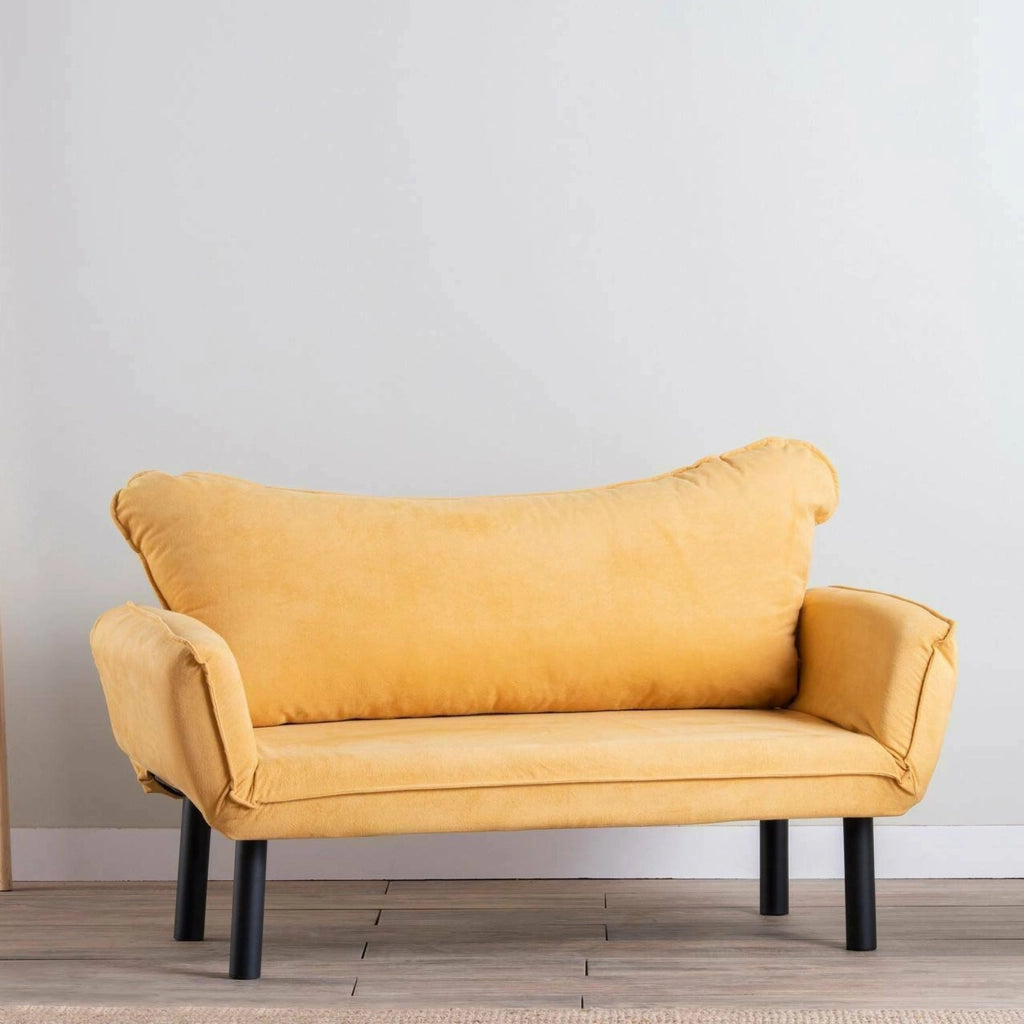 Hone, Divano Letto 2 Posti Contenitore, 140x65 cm Giallo