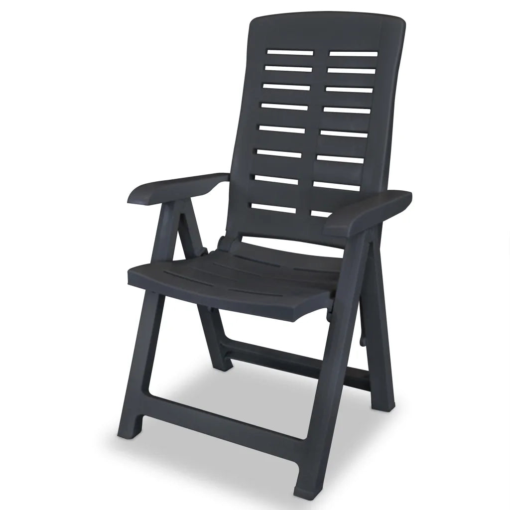 Sedie Reclinabili Giardino 4 pz in Plastica Antracite 275071