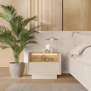 Veirra, Comodino un Cassetto, 53x40x43h cm Beige