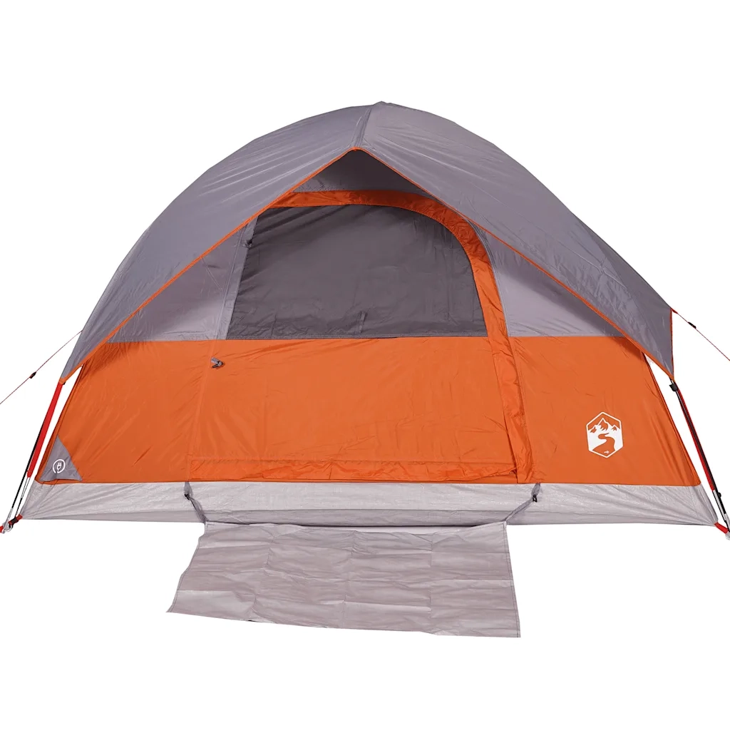 Tenda da Campeggio a Cupola 3 Persone Grigio e Arancione Impermeabile 94697