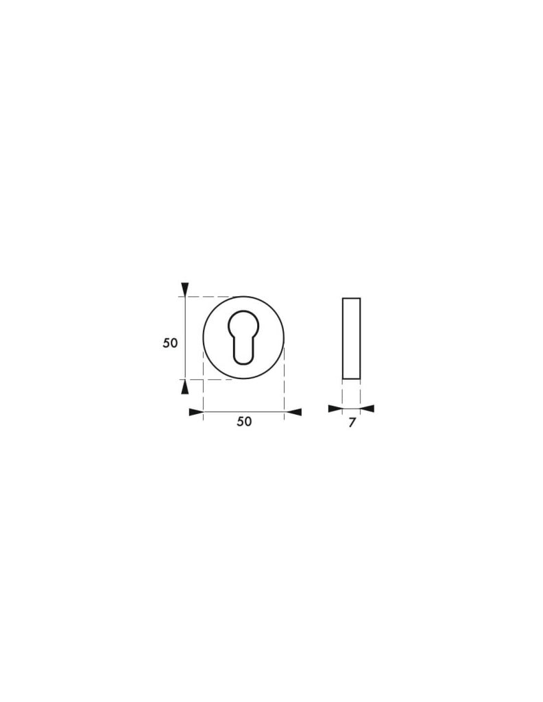 Coppia di rosette tonde Ø 50 mm con foro cilindro, cromo lucido – THIRARD