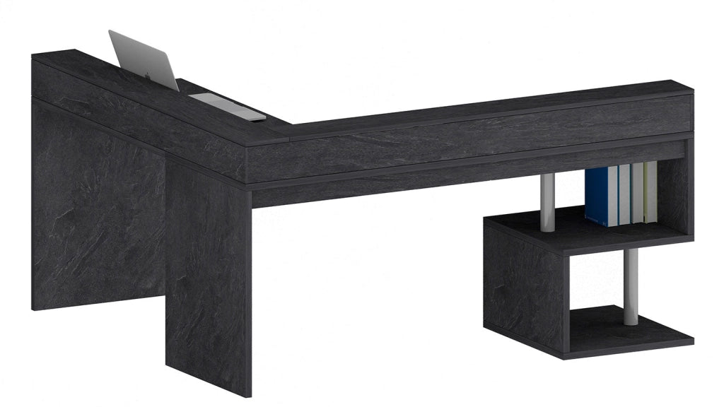 Scrivania Angolare a Giorno 181x160x60x92,5h cm Esse Report Grigio