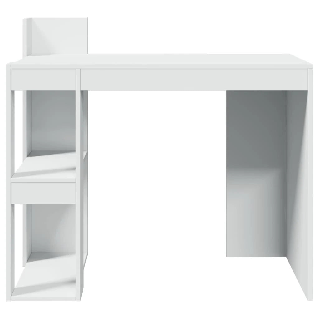 Scrivania tavolo postazione di lavoro mobile per computer studio 103,5 x 56,5 x 94 cm legno ingegnerizzato bianco 02_0023504