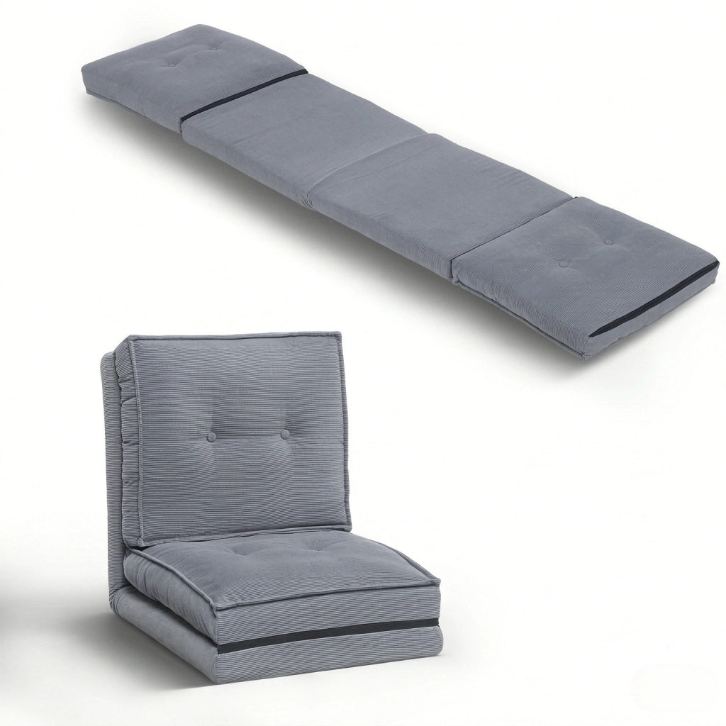 POLTRONA PIEGHEVOLE 59 cm Velluto Grigio