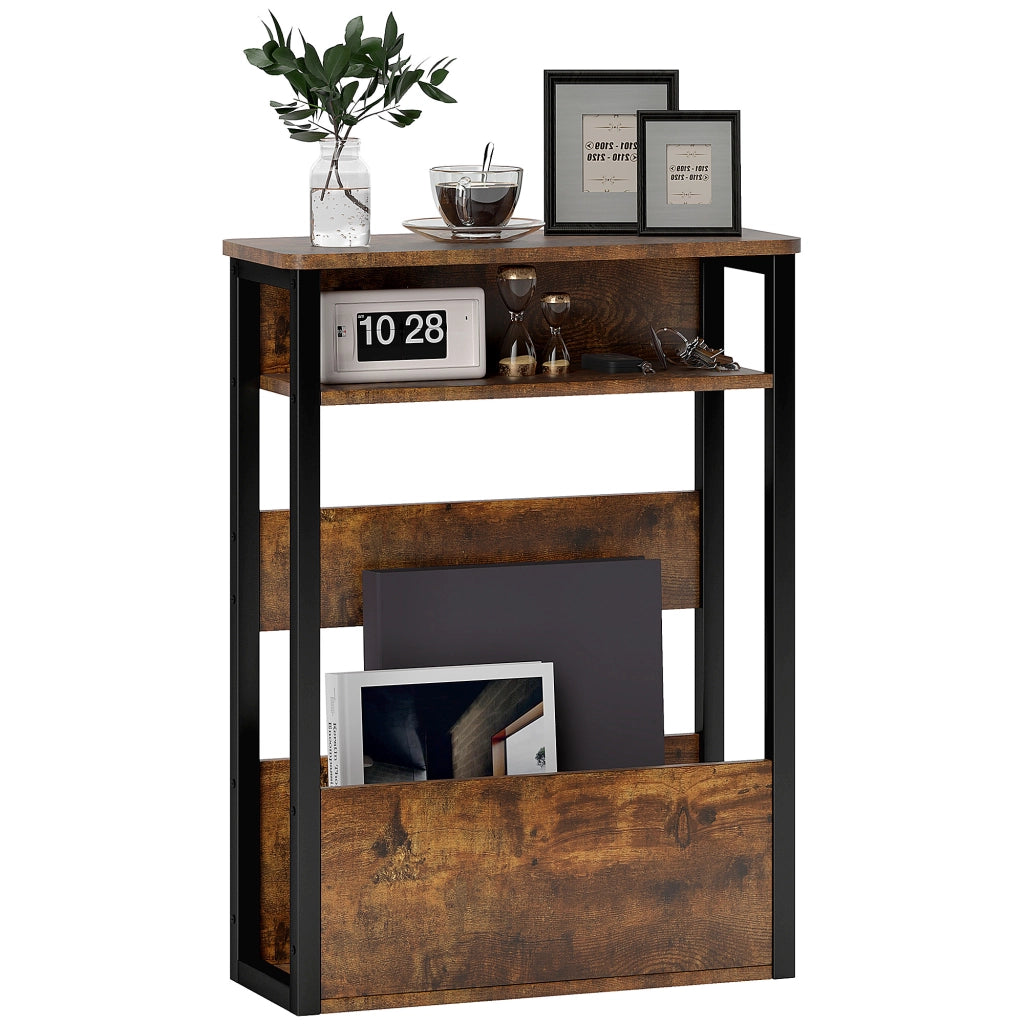 Tavolino da salotto con ripiani a due livelli ¨C zephmum ¨C 46x18x58.5 cm rustico