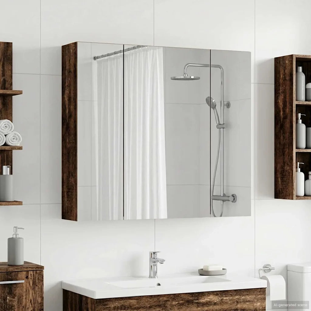 Mobiletto per specchio da bagno Legno vecchio 80 x 14.5 x 70 cm 889109