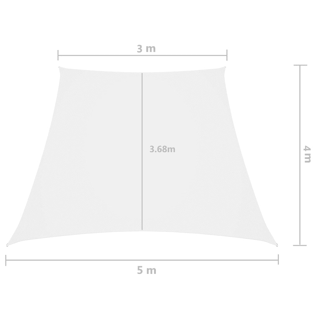Parasole a Vela in Tela Oxford a Trapezio 3/5x4 m Bianco 135298