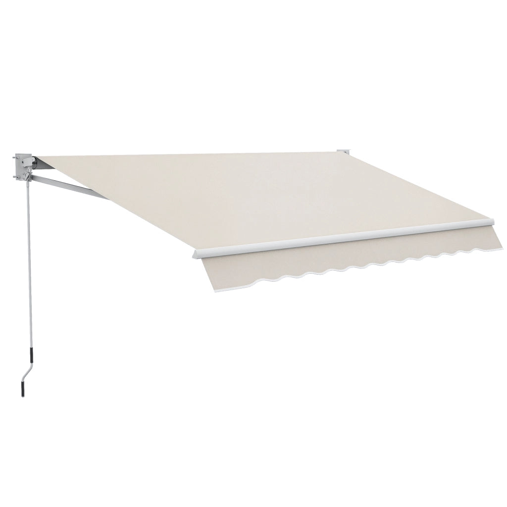 Tenda da Sole 3x2 m a Bracci, Regolabile 5¡ã-35¡ã in Alluminio e Poliestere, Bianco Crema