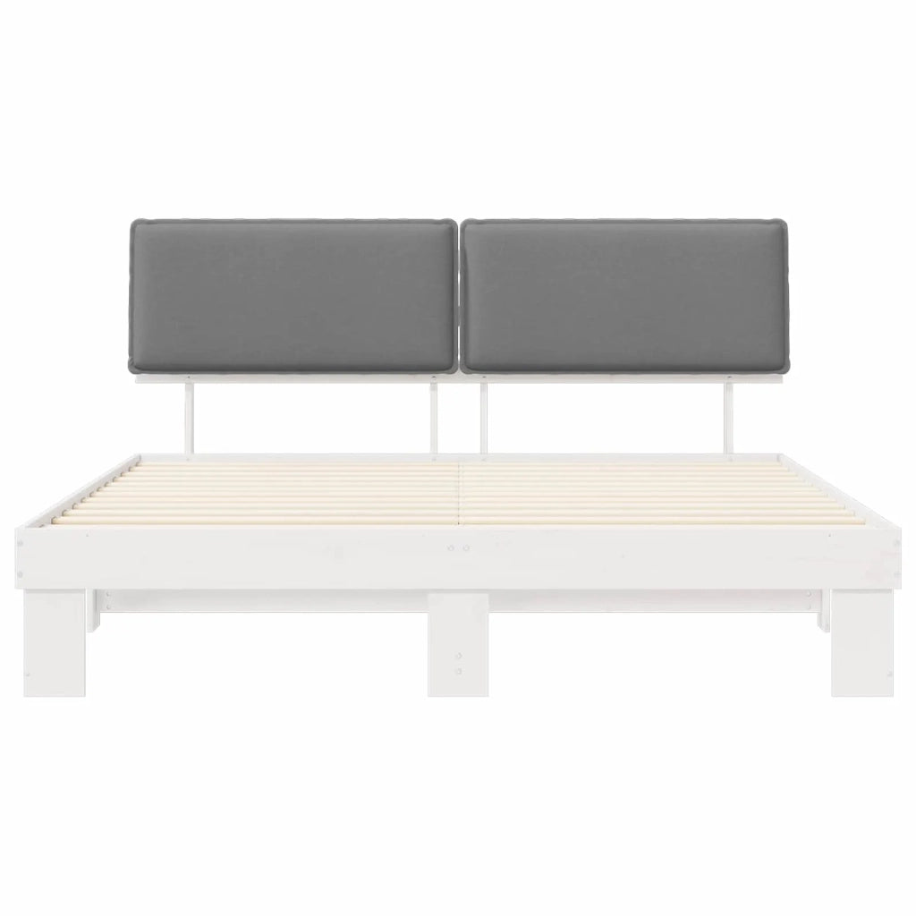 Letto con Testiera Rivestita Grigio chiaro 180 x 200 cm