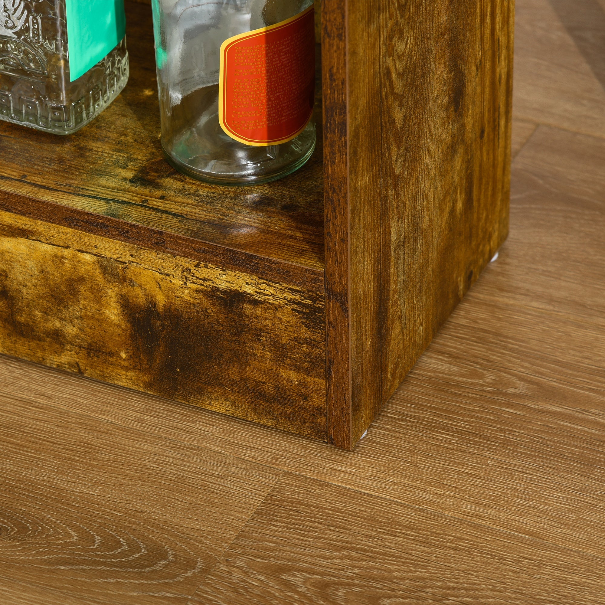 Bancone Bar con Sgabelli Alti Stile Industriale Marrone