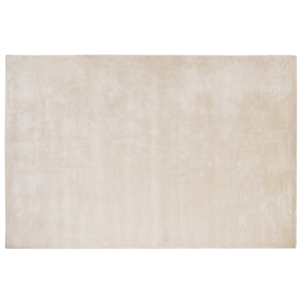 Tappeto in viscosa beige chiaro 160 x 230 cm a pelo corto capitonné moderno