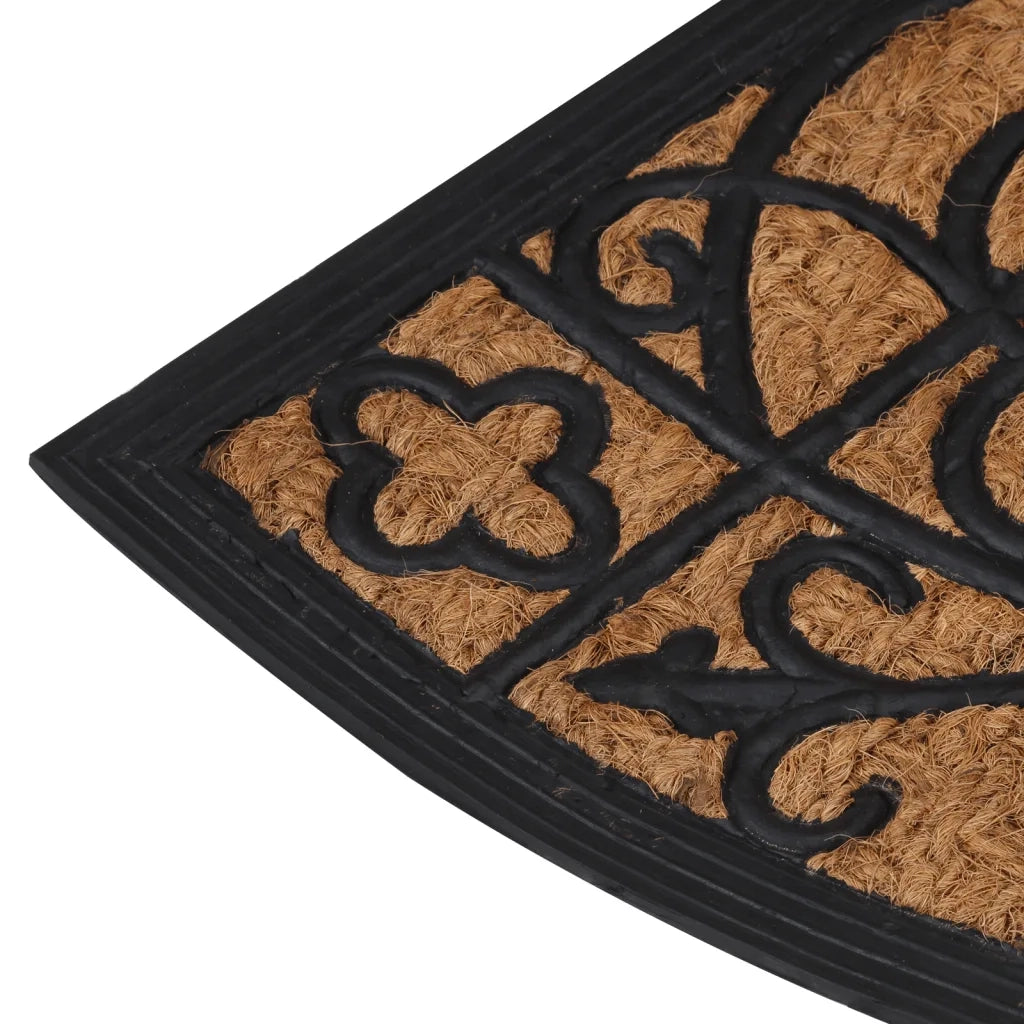 Zerbino semicircolare per interni/esterni 45 x 75 cm antiscivolo facile da pulire in gomma nera 02_0046196