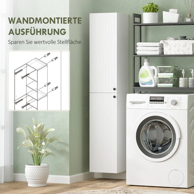 ARMADIO BAGNO Pensile 6 ripiani Legno Bianco