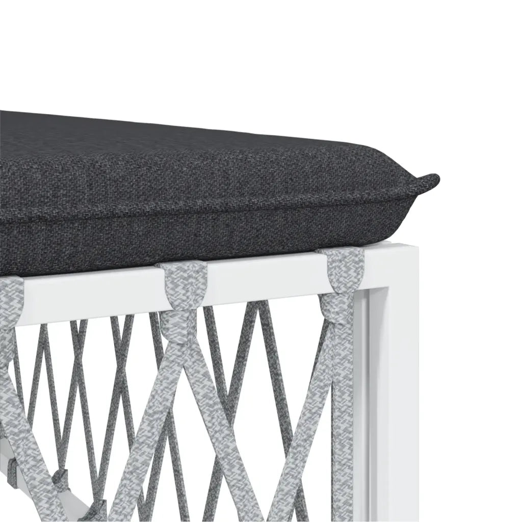 Set Salotto da Giardino 5 pz con Cuscini in Acciaio Bianco 3186870