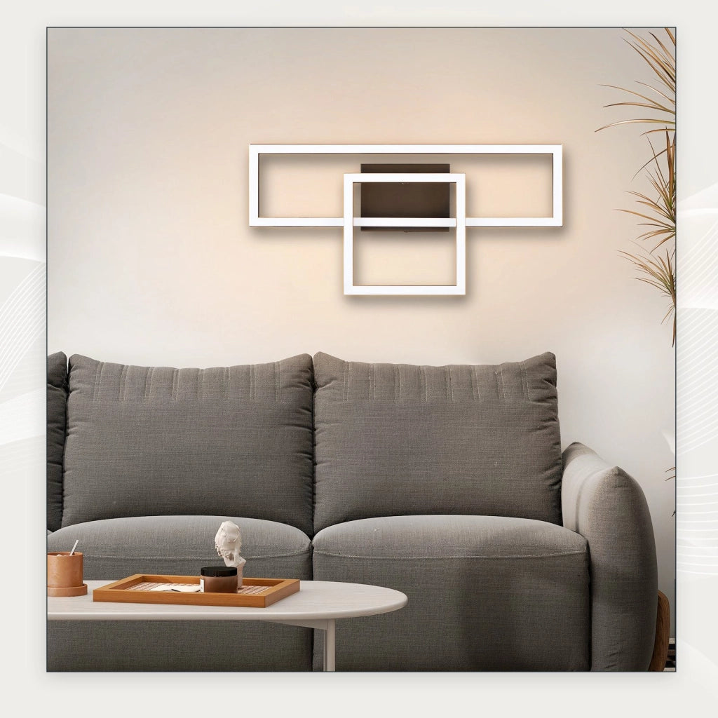 ZMH Lampada da soffitto plafoniera LED nera 2 cornici 3000K per soggiorno corridoio cucina