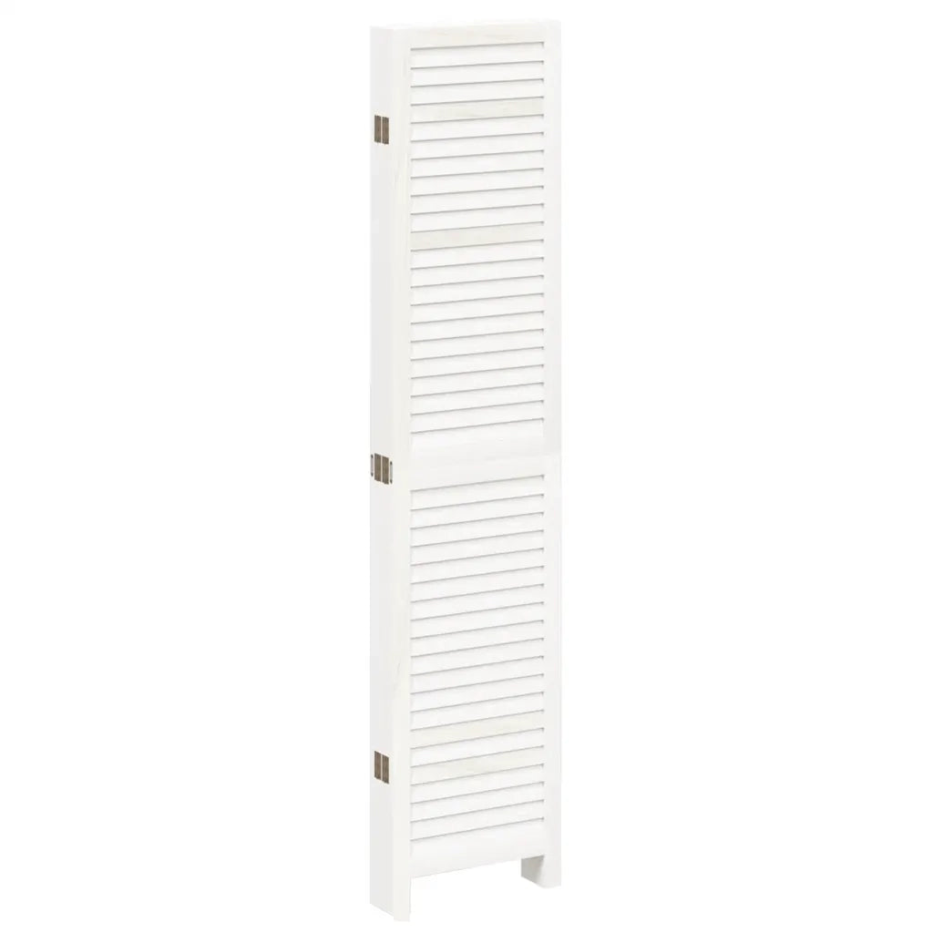 Divisorio Ambienti 6Pannelli Bianco Legno Massello di Paulownia