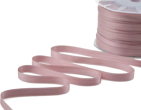 Tessuto di nastro antico rosa - 10 mm x 100 m - alta qualità