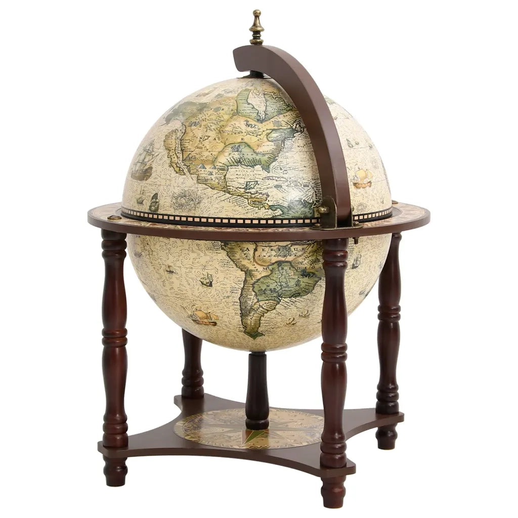Bar a Globo Portavini Marrone Legno Massello di Eucalipto 343475