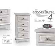 Mobile cassettiera stretta como bianco 4 cassetti cm 40 x 30 x 79 h