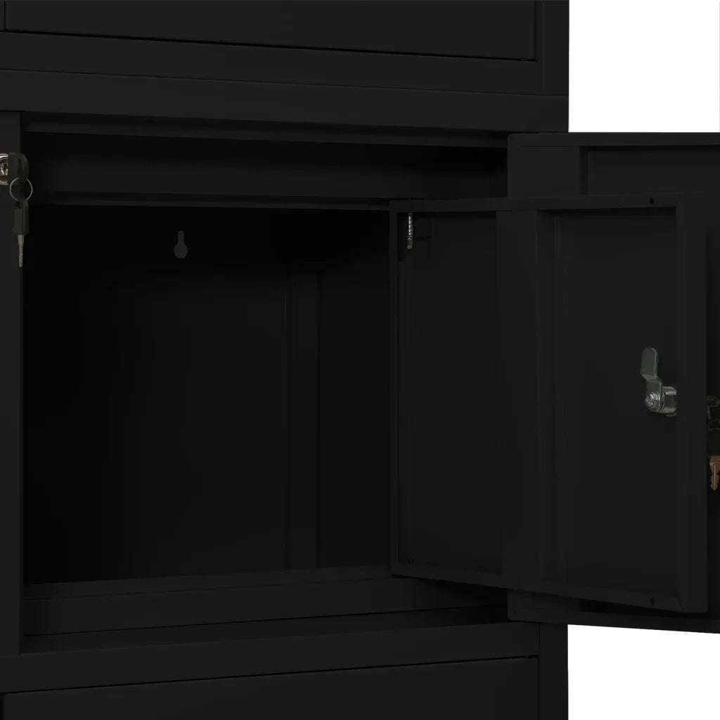 Armadio per Ufficio Nero 90x40x180 cm in Acciaio cod mxl 36771