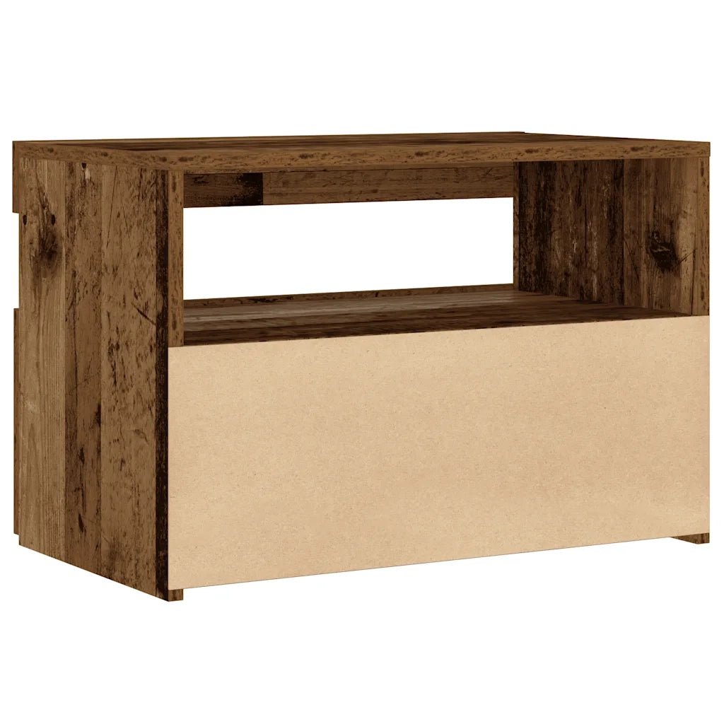 vidaXL Comodino con LED Legno Antico 60x35x40 cm in Legno Multistrato