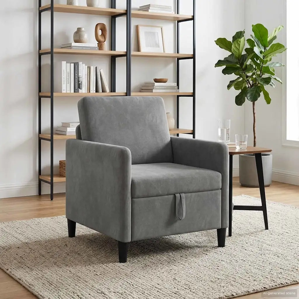 Divano con Storage Grigio Scuro 72 x 78 x 87 cm Poliestere 42036878