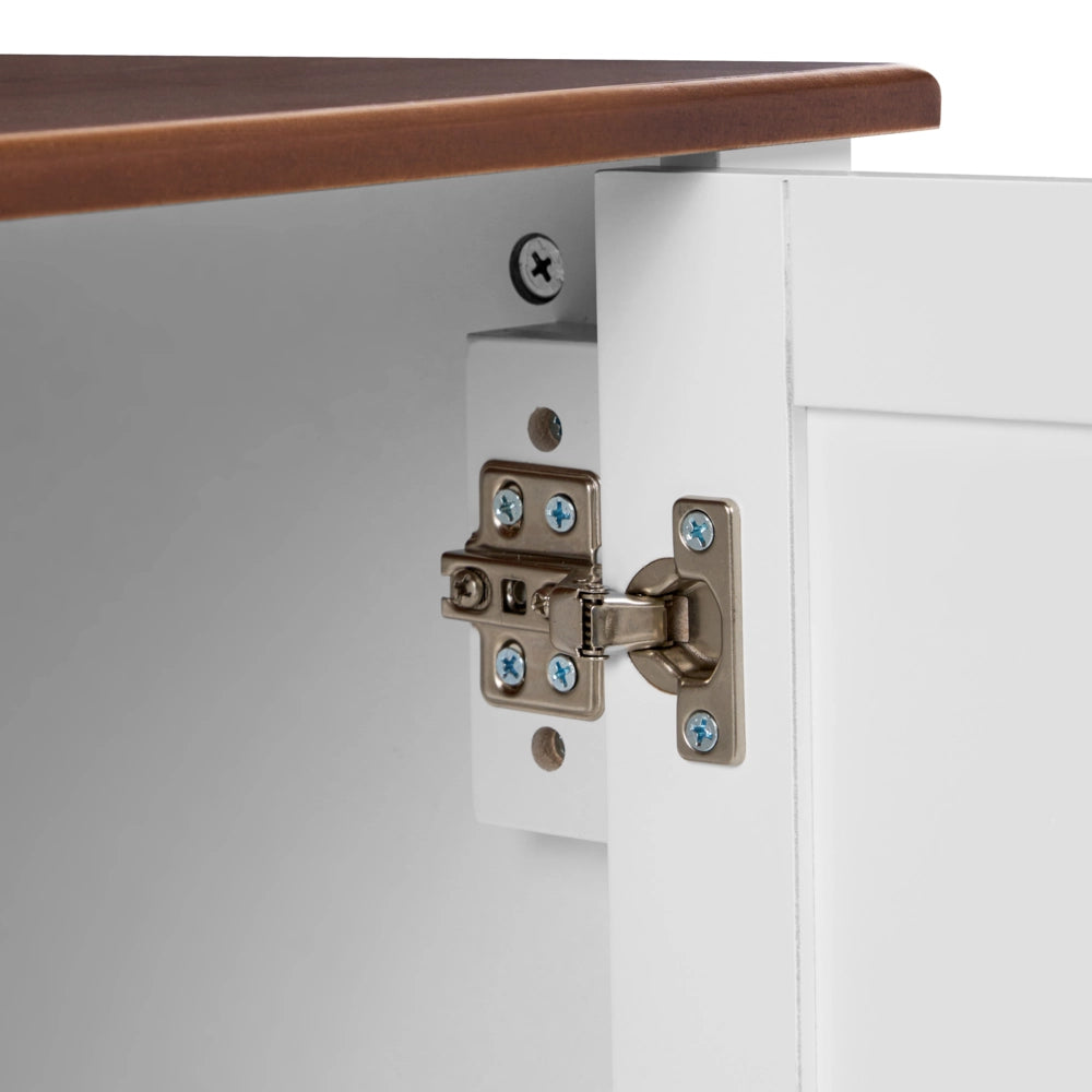 Mobile TV in MDF bianco con cassetto e 2 ante, stile rustico-country