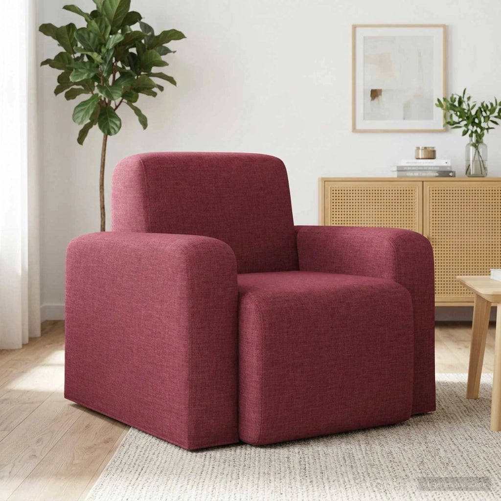 Poltrona Rosso Vino Tessuto 42042419