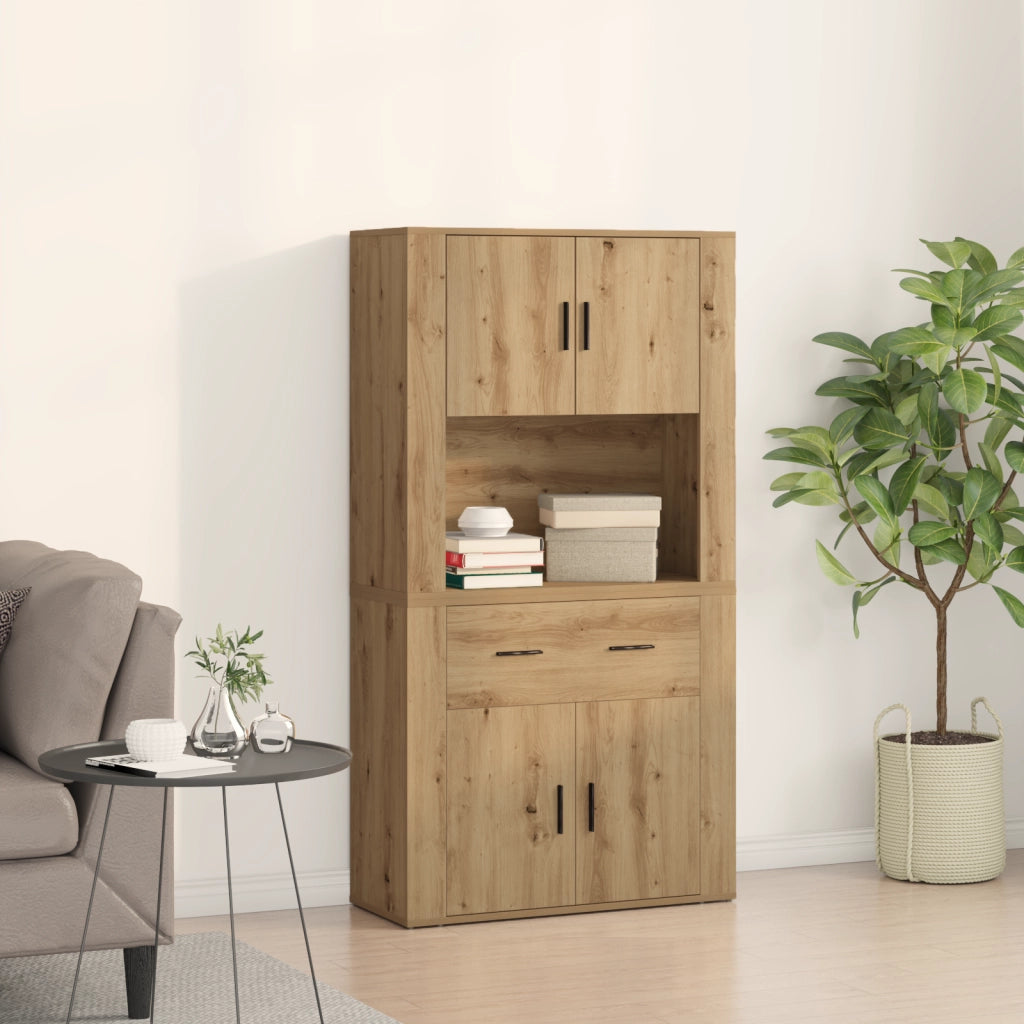 Highboard Rovere Artigianale 80x33x150 cm Legno Ingegnerizzato