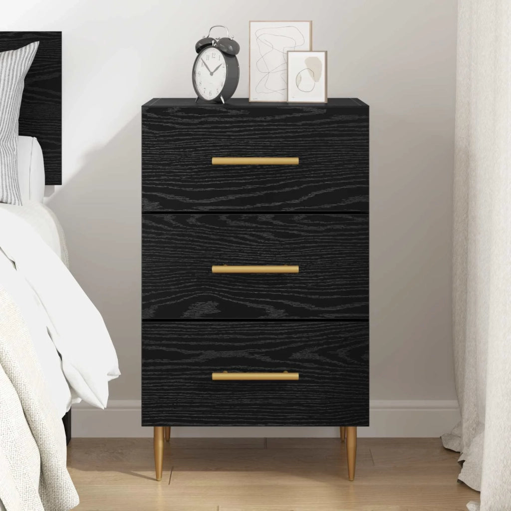 Armadio da Notte Rovere Nero 40 x 40 x 66 cm Legno multistrato