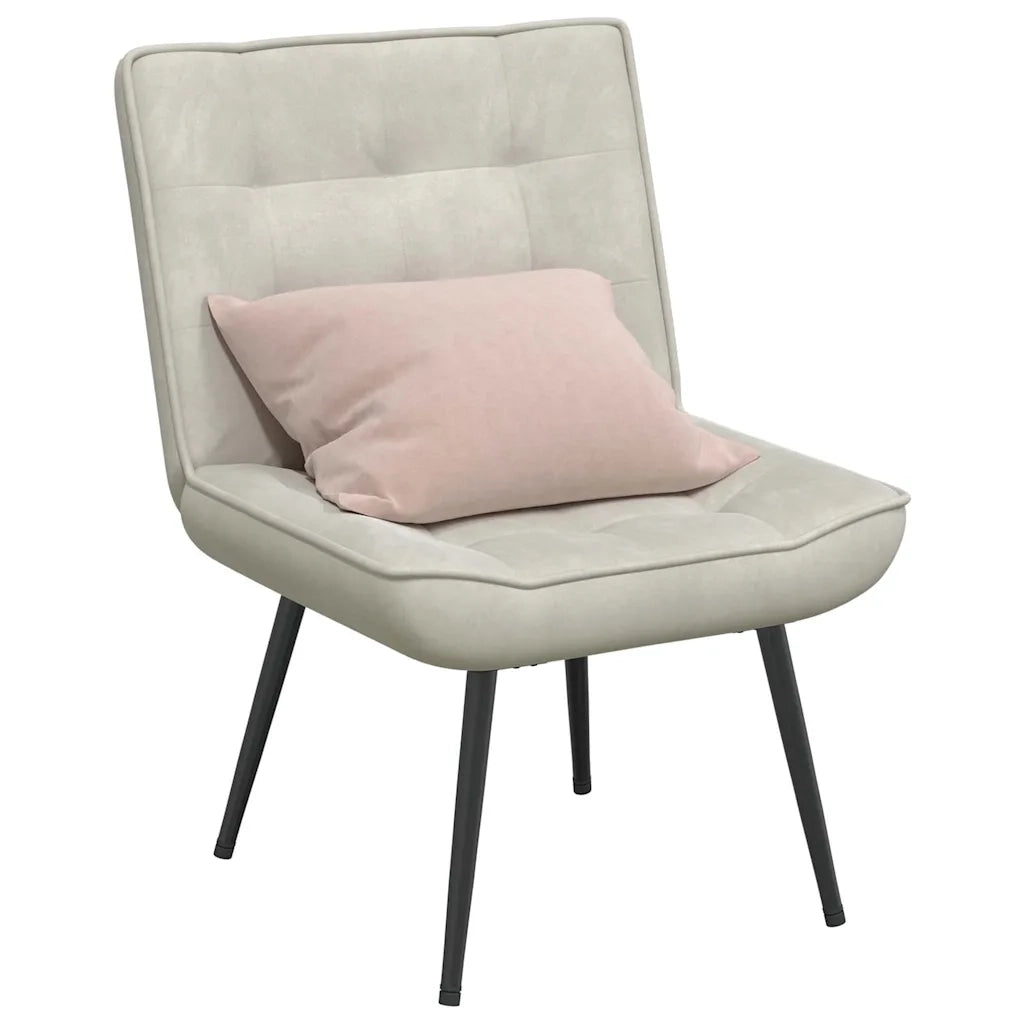 Poltrona Relax-Poltroncina 64x74x84 cm Crema in Velluto