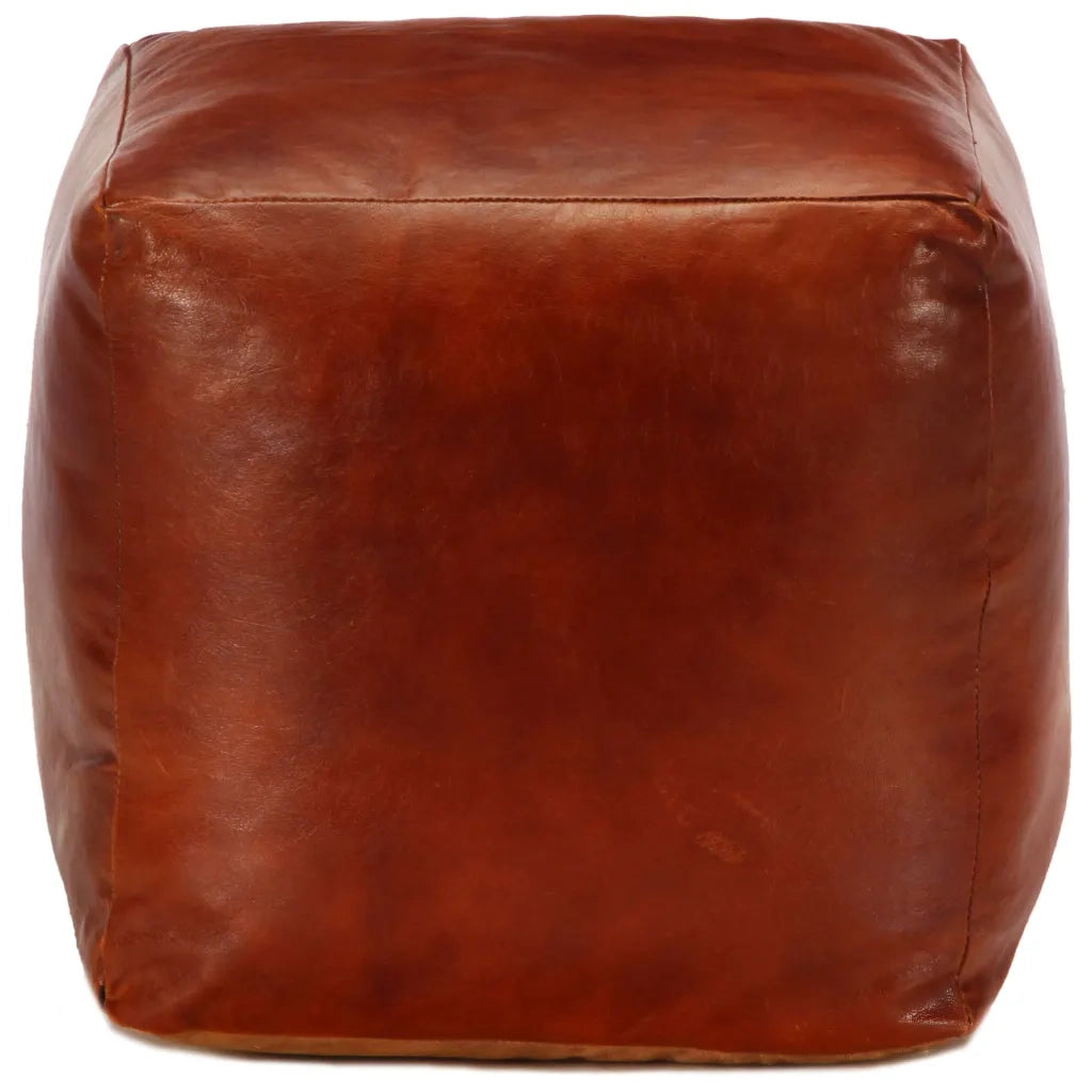 Pouf Tanno 40x40x40 cm in Vera Pelle di Capracod mxl 106147