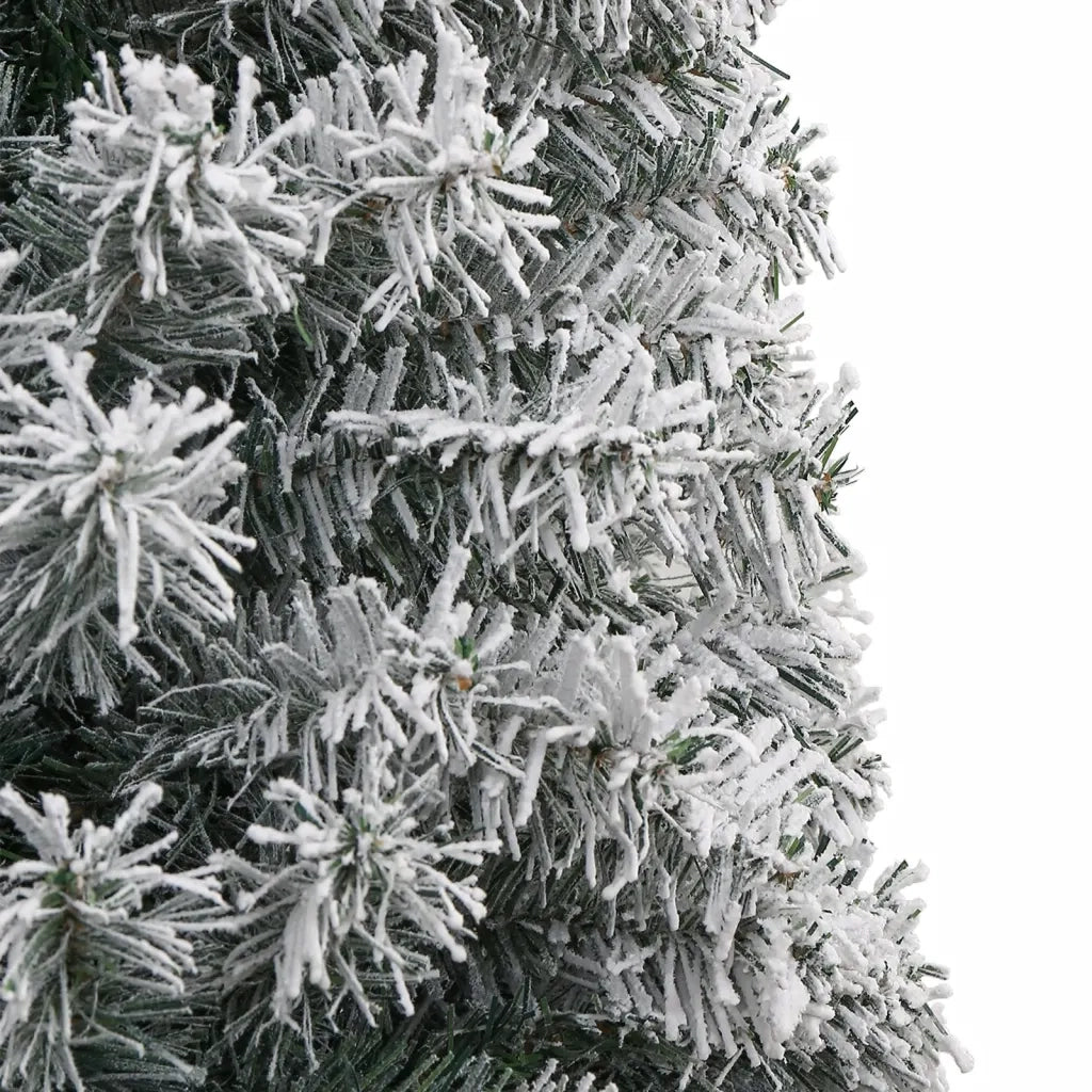 Albero di Natale Sottile con Base e Neve Floccata 270 cm PVC 357686