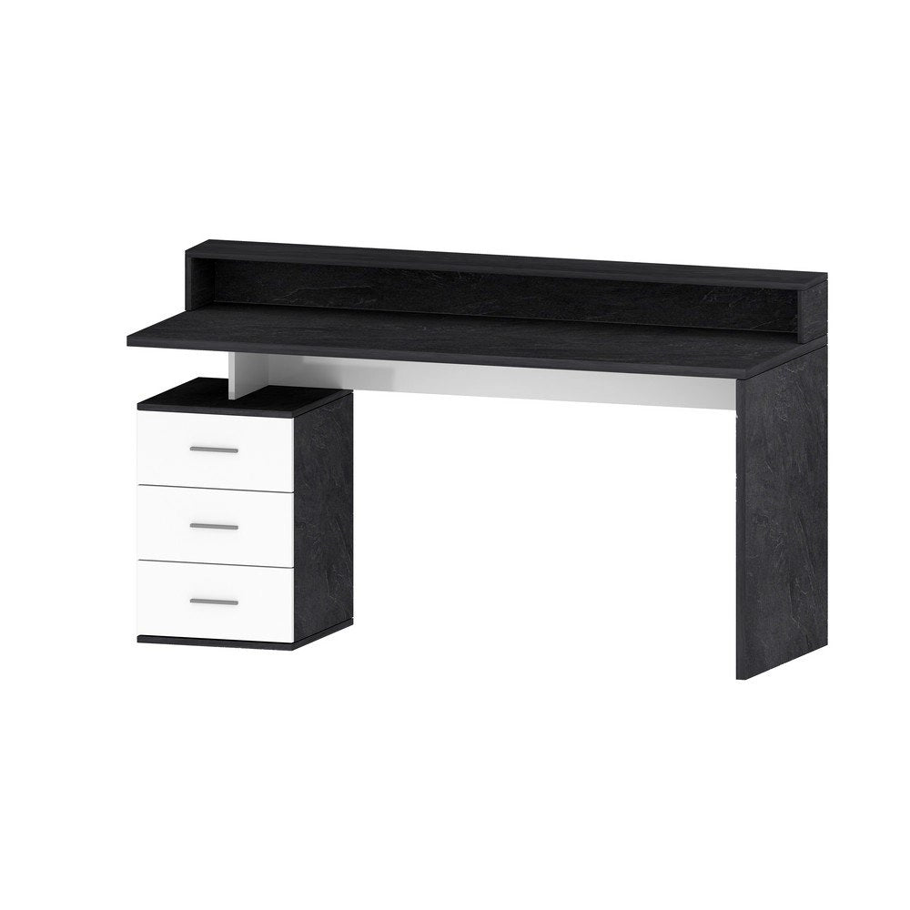 Scrivania con sopralzo e cassettiera 3 cassetti 160x60x90cm - NOVA