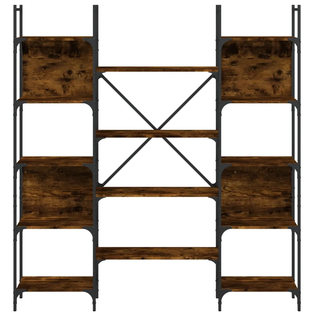 Libreria Rovere Fumo 155,5x24x166,5 cm in Legno Multistrato 838860