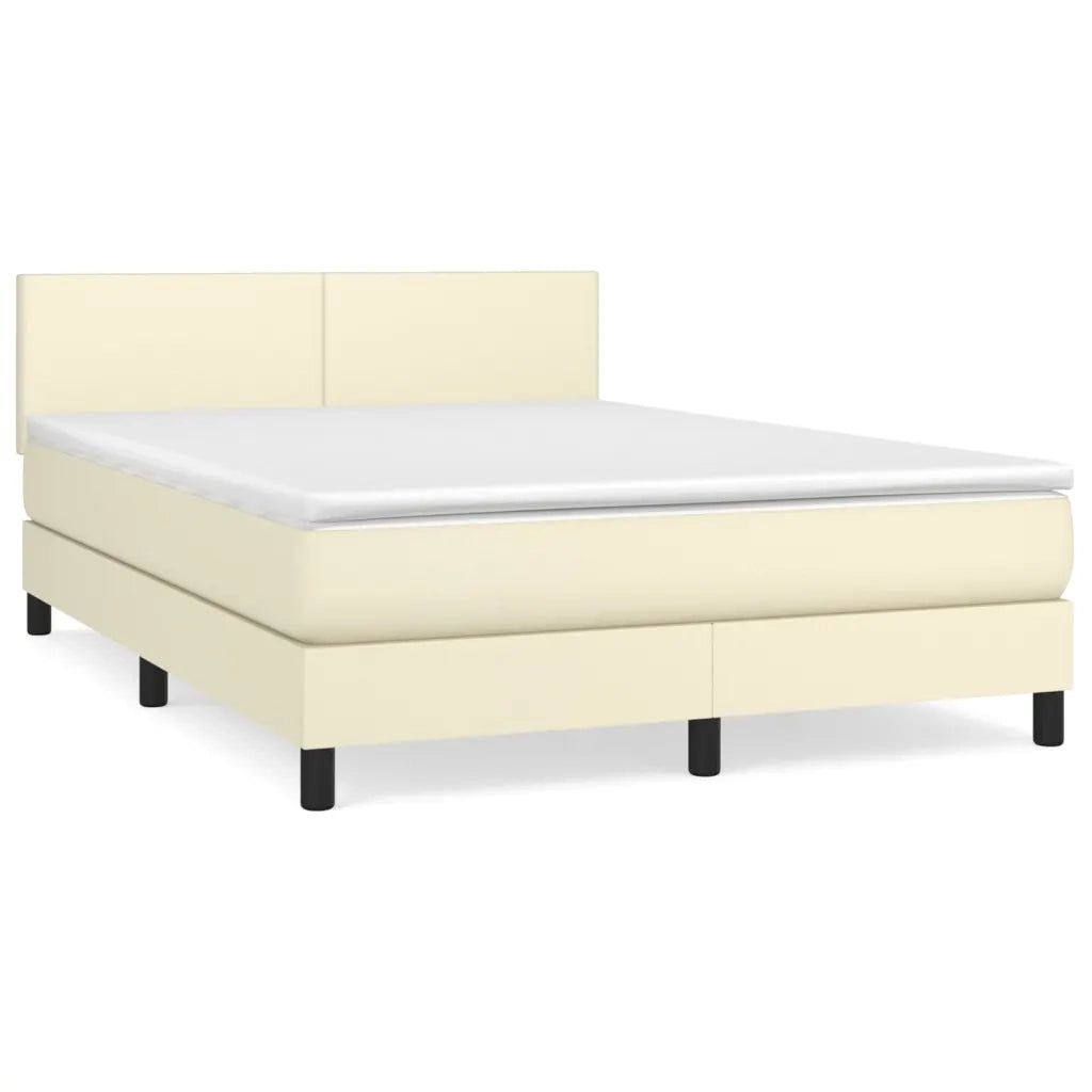 Giroletto a Molle con Materasso Crema 140x200 cm in Similpelle 3141007