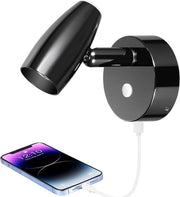 Lampada a LED Inseribile con USB e Funzione di Luce Notturna Nera 12V/24V