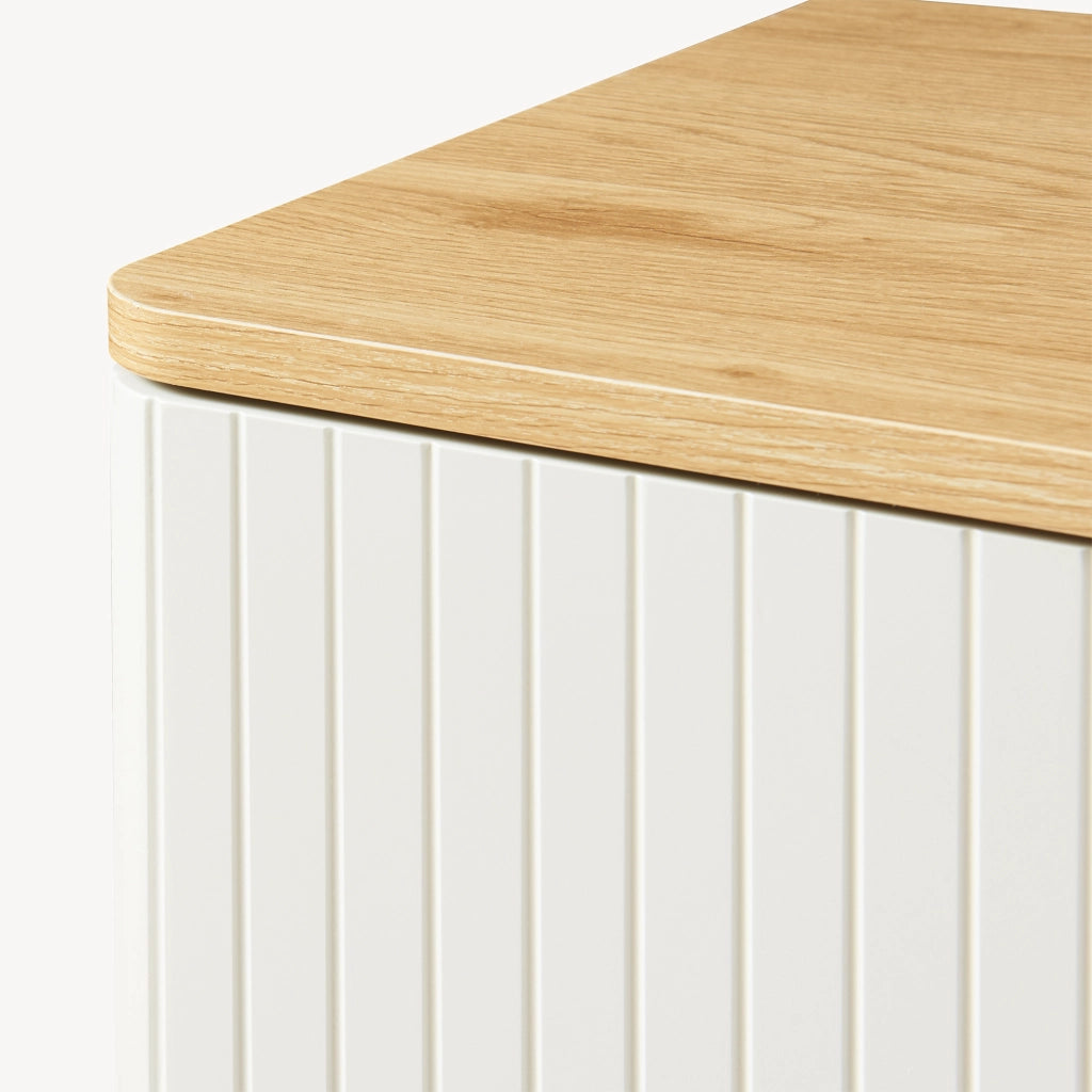 Credenza Ferrersp a 2 Ante Mobile Contenitore 80 x 80 x 40 cm - Effetto Rovere / Avena Oatmeal [en.casa]
