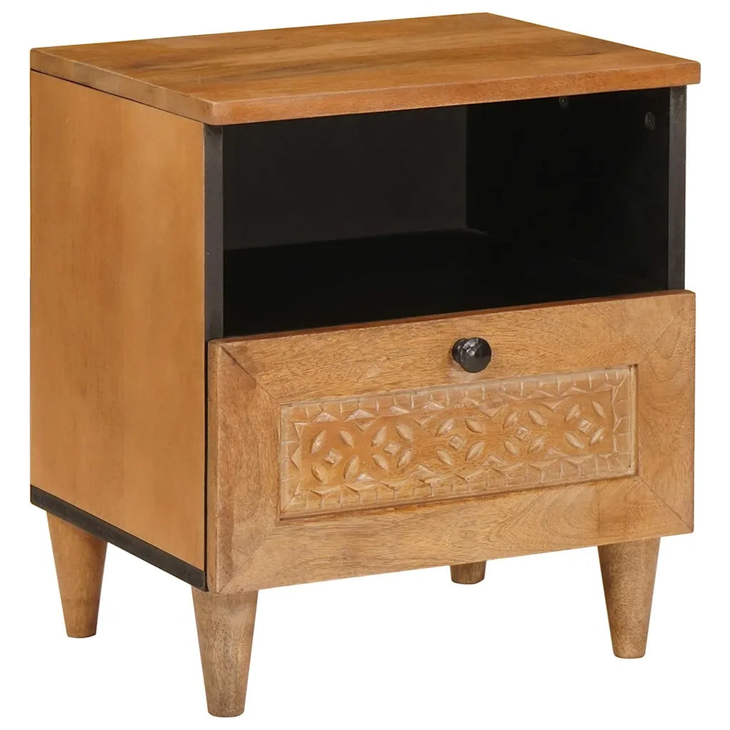 vidaXL Comodino Marrone chiaro 40 x 33 x 46 cm legno massello di mango
