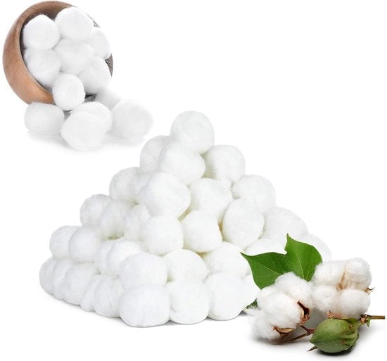 Palline di cotone 300 pezzi - Zucchetti di cotone morbidi e idonei per la pelle - Assorbenti - Trattamento per rimuovere le tracce di make-up - Controllo di qualità