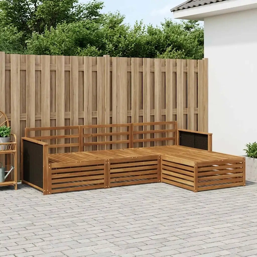 Set di divani da esterno 4 pcs Naturale